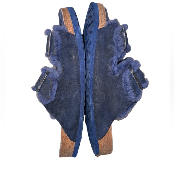 BIRKENSTOCK Arizona blue fur suede sandals women’s shoes size 41 10 10.5 - Picture 8 of 17
